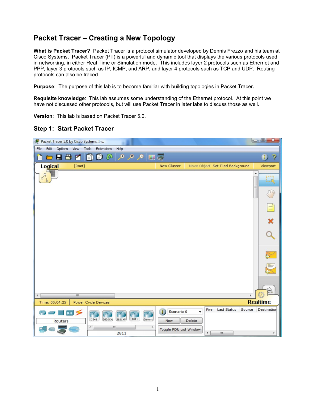 Packet Tracer Creating a New Topology