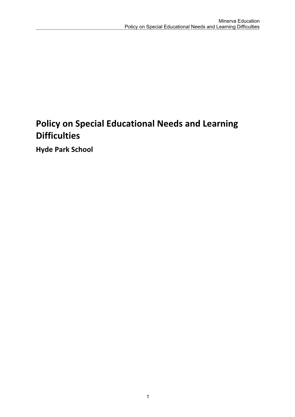 Education Team: Policy Cover Sheet V3.6 20 Dec 10