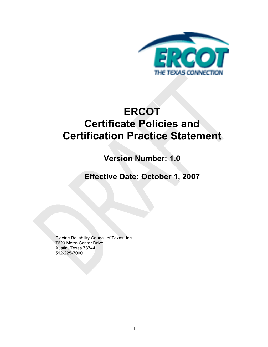 Certificate Policies and Certification Practice Statement