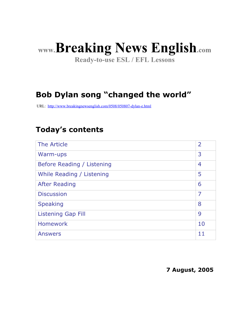 Bob Dylan Song Changed the World