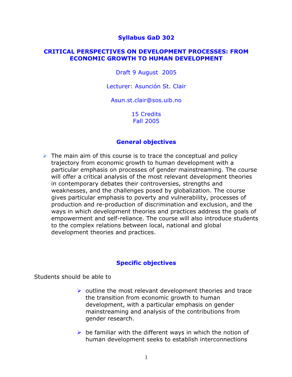 Critical Perspectives on Development Processes: from Economic Growth to Human Development