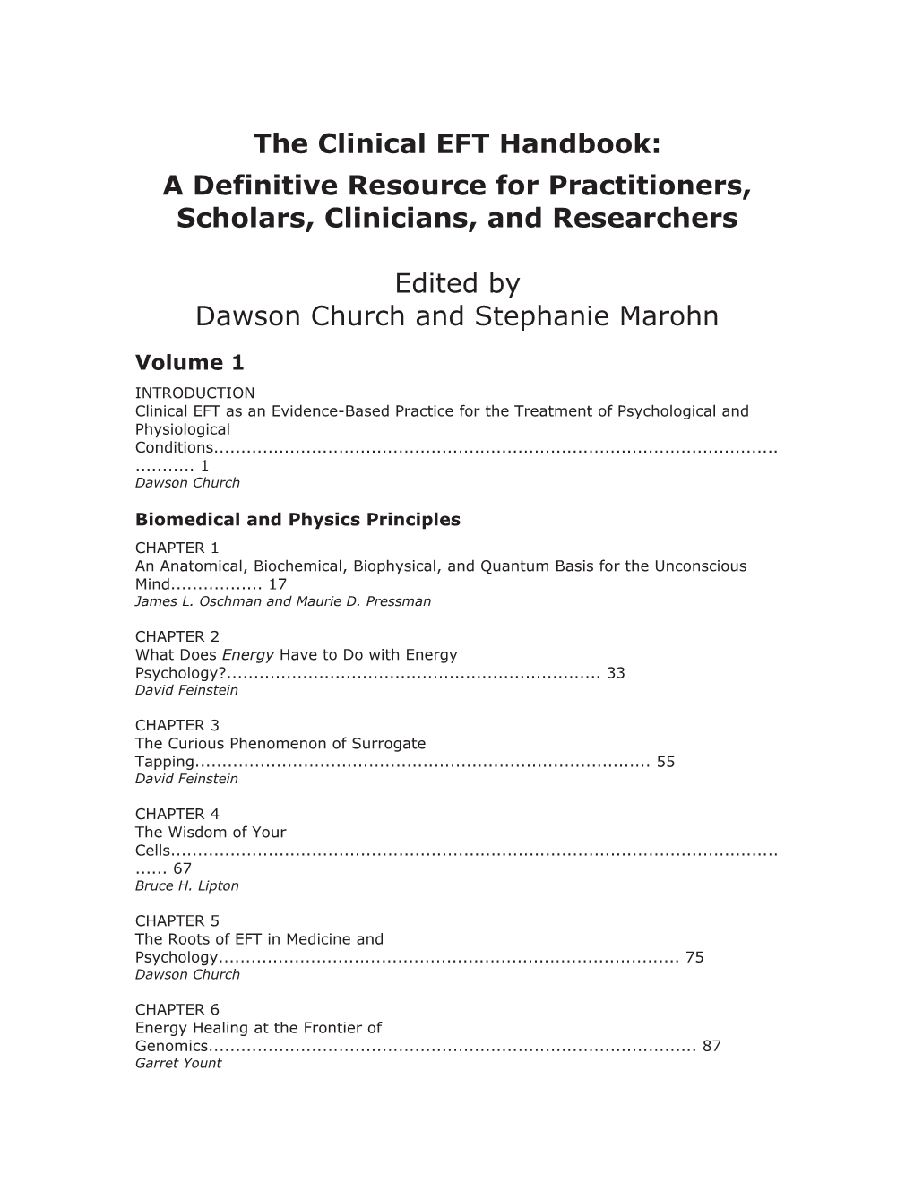 The Clinical EFT Handbook