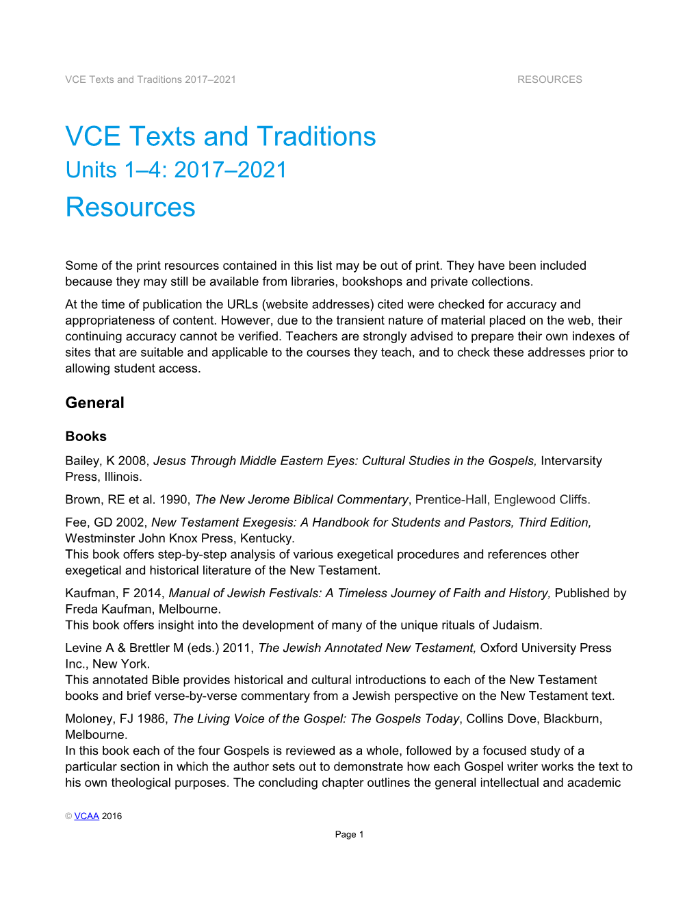 VC Etexts and Traditions 2017 2021 Resources