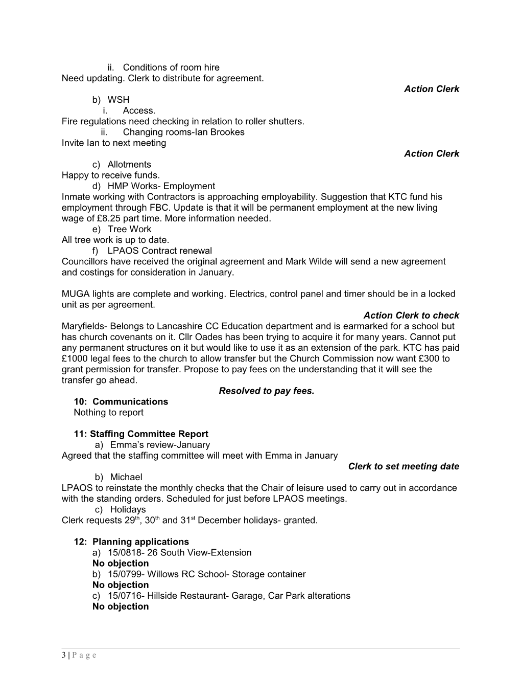 Minutes of Meeting of Kirkham Town Council Held on 1Stdecember 2015