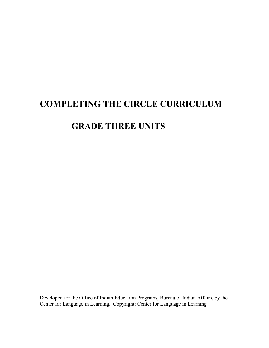 Completing the Circle Curriculum