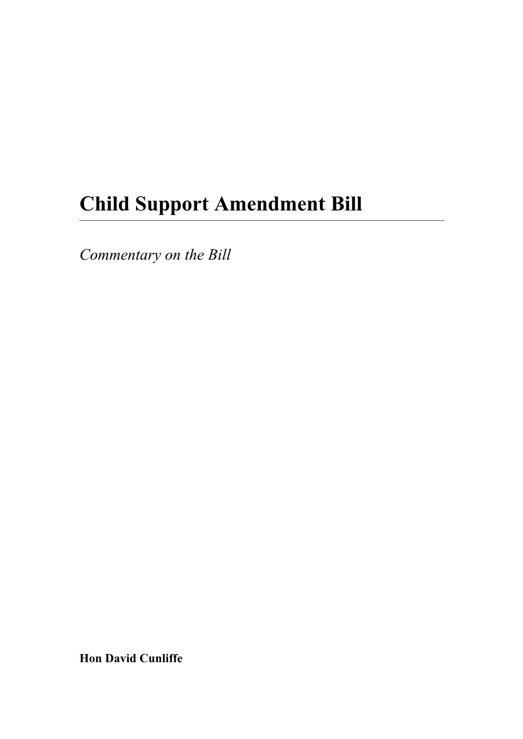 Child Support Amendment Bill