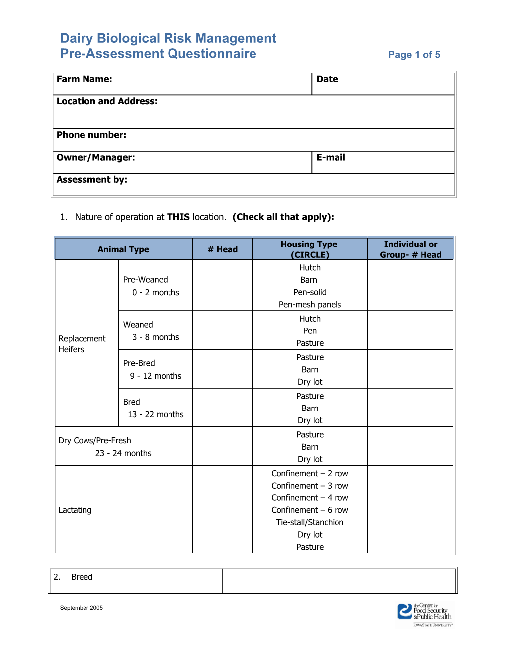 Dairy Biological Risk Management