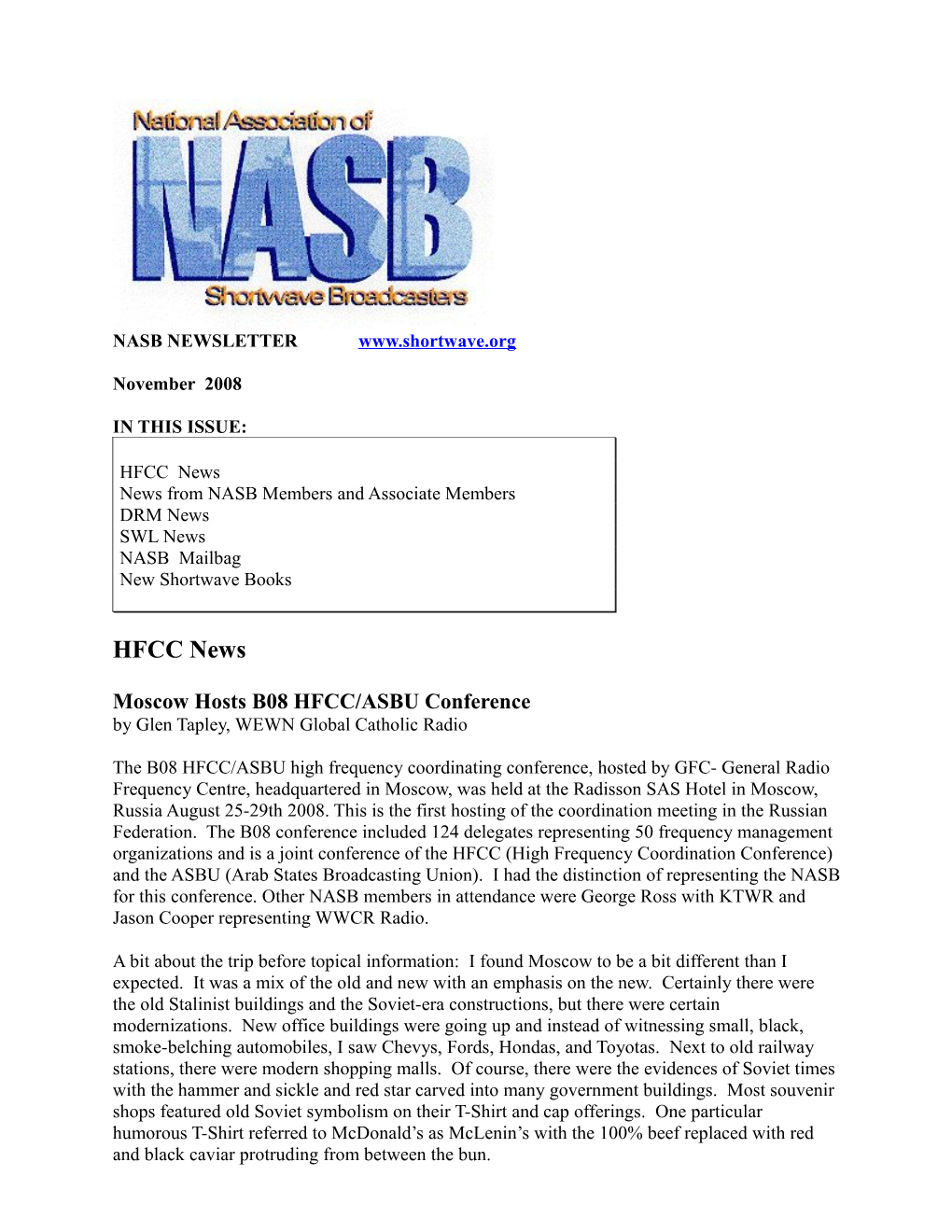 News from NASB Members and Associate Members