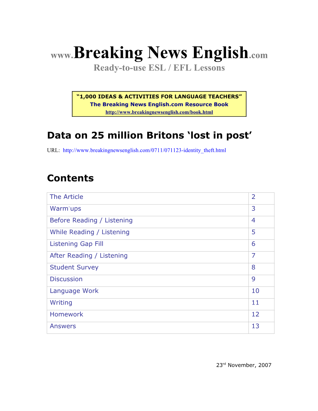 Data on 25 Million Britons Lost in Post