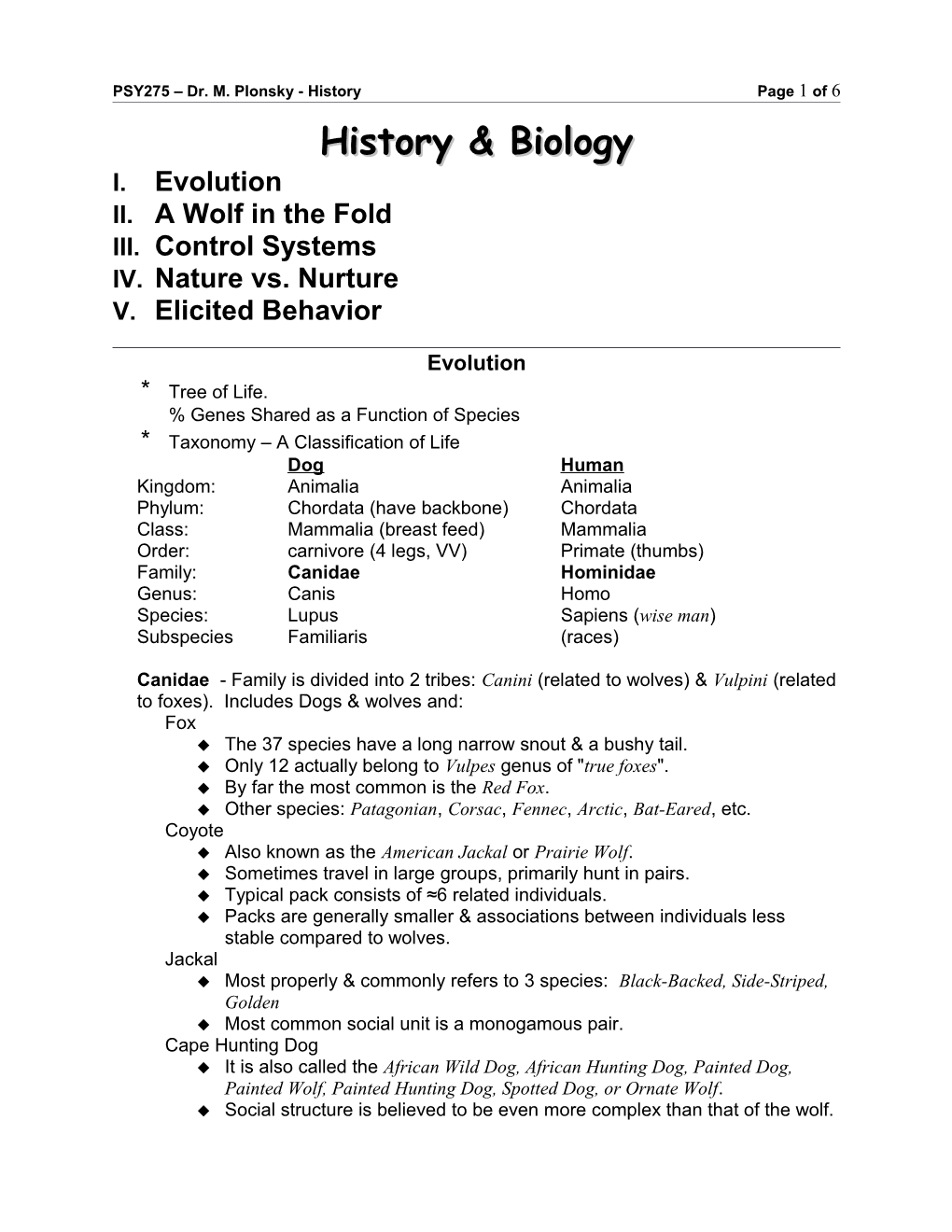 PSY275 Dr. M. Plonsky - Historypage 1 of 6