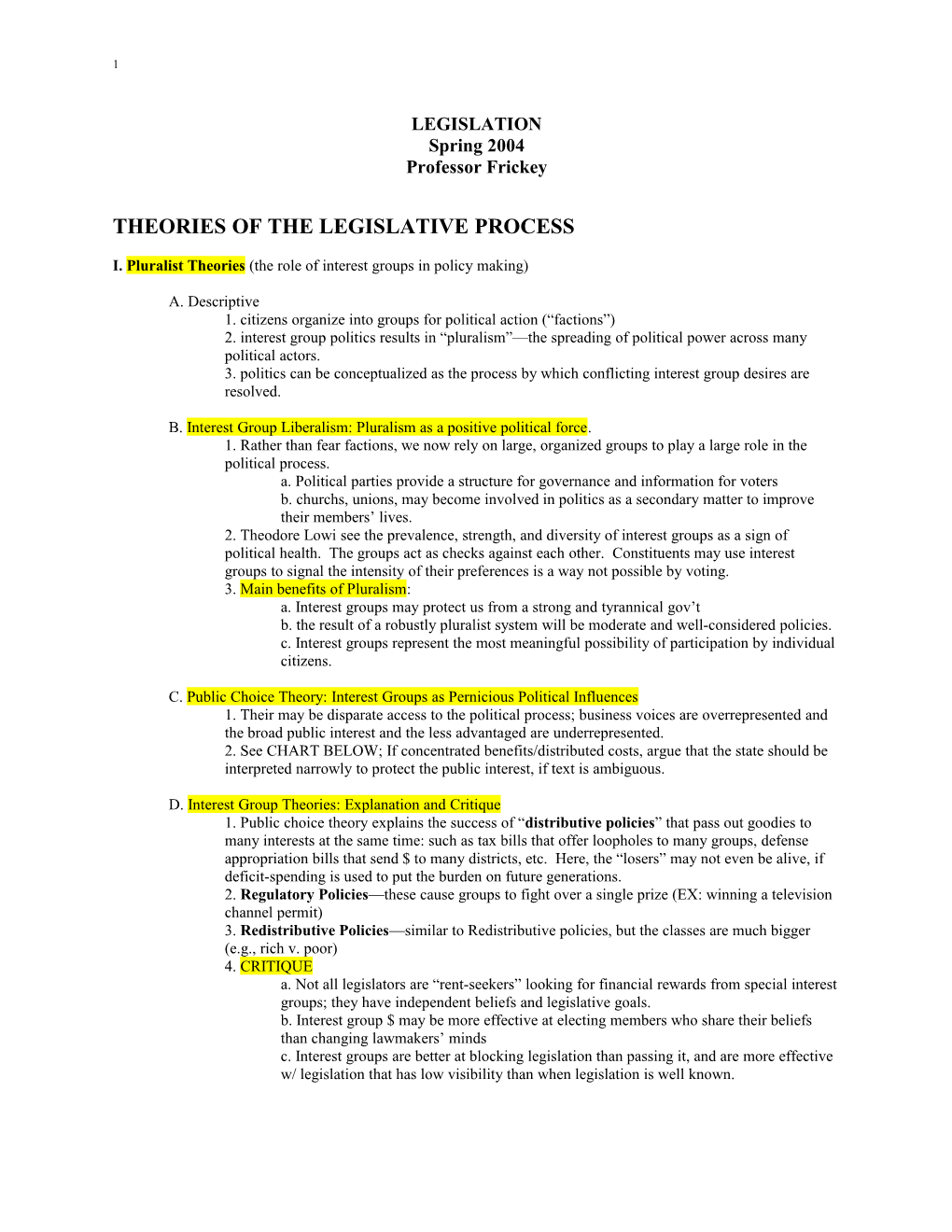 Theories of the Legislative Process