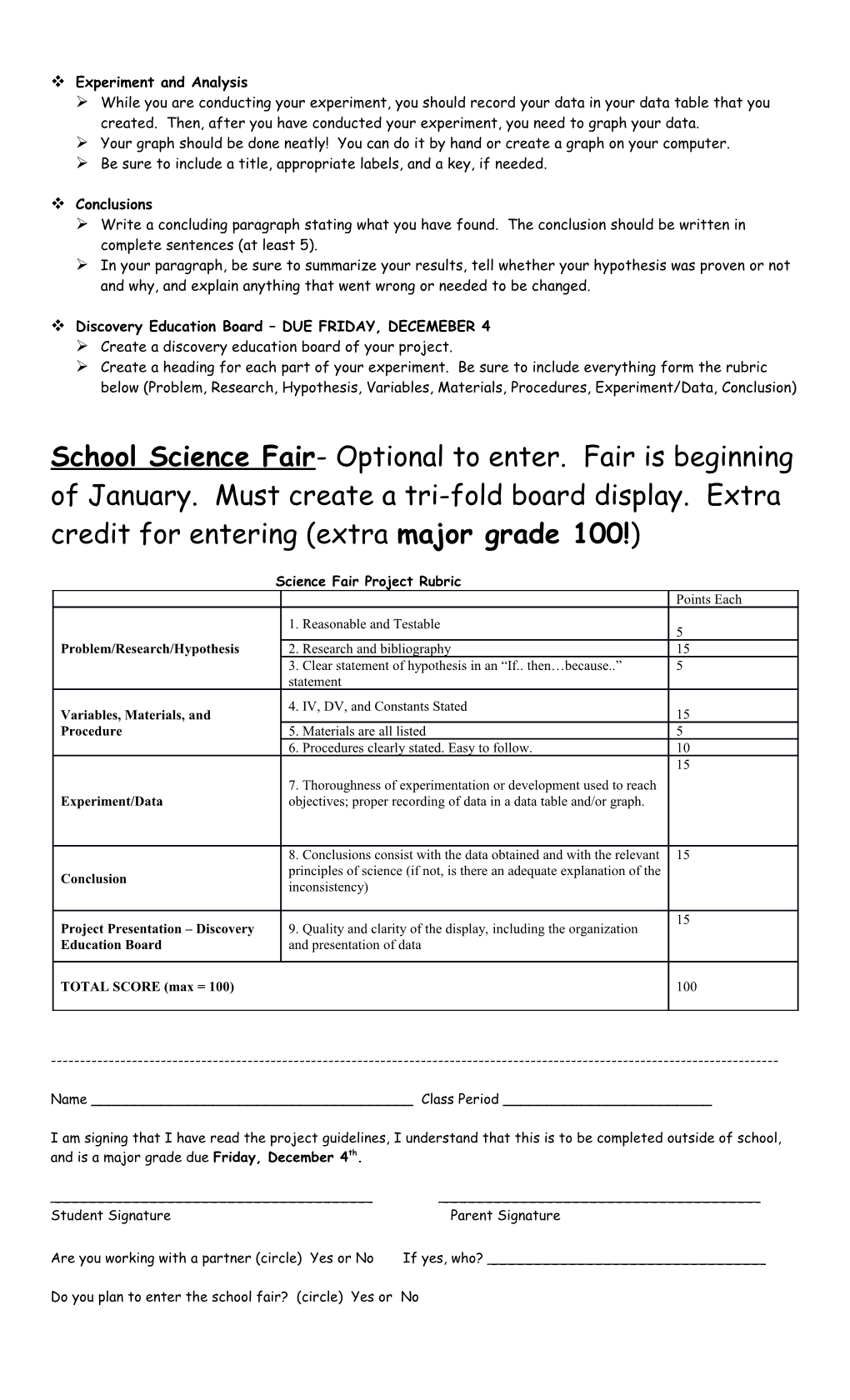 Science Project Guidelines/Rubric 2015-2016