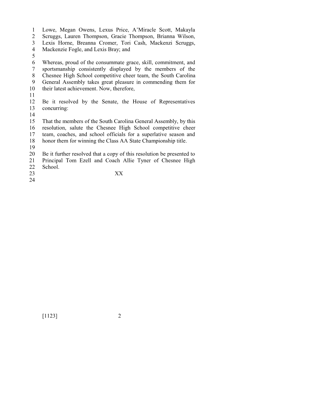 2015-2016 Bill 1123 Text of Previous Version (Feb. 25, 2016) - South Carolina Legislature Online