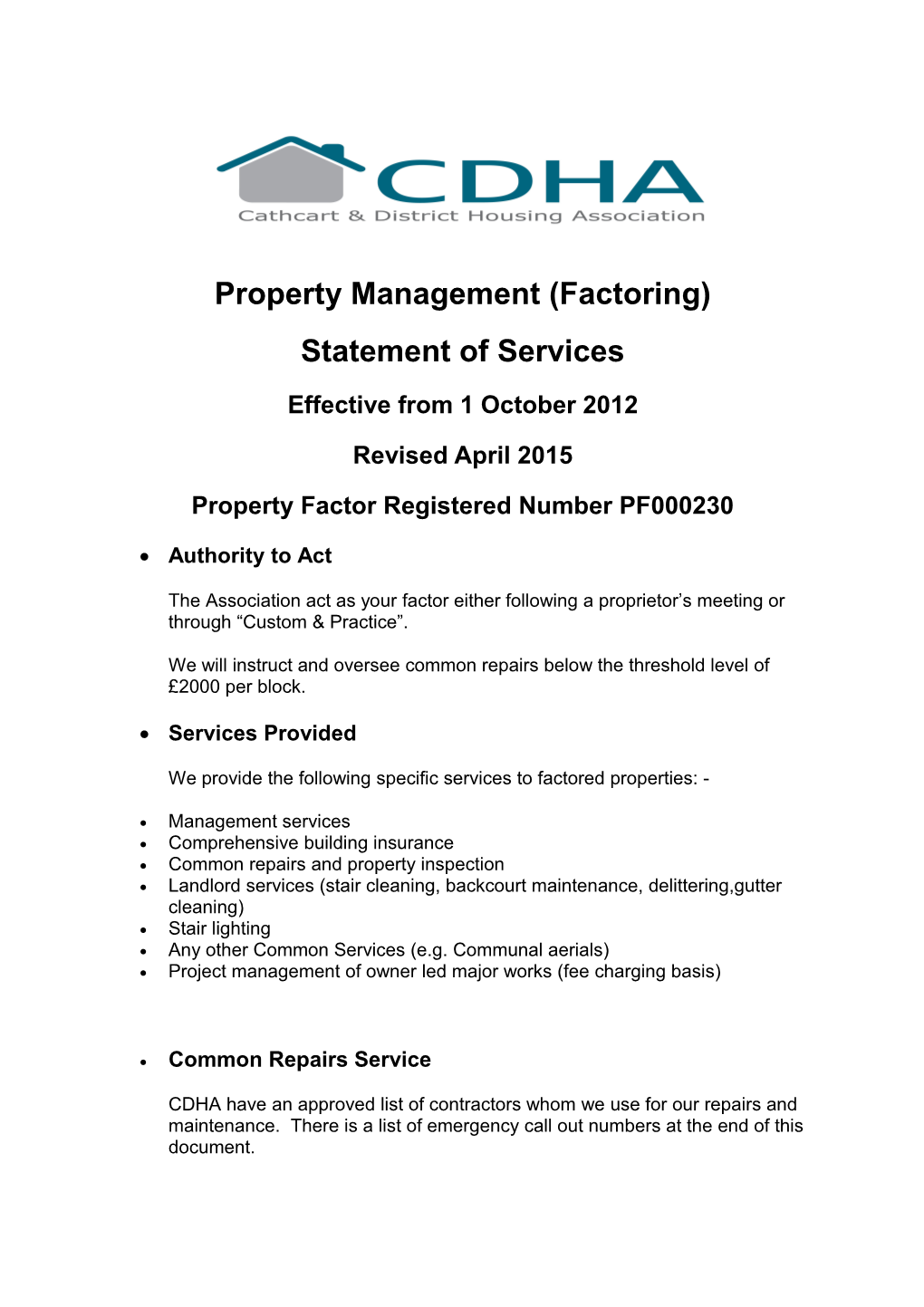 Property Management (Factoring)