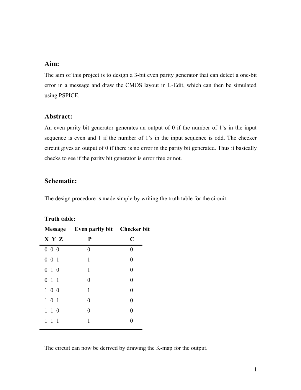 Even Parity Bit Generator