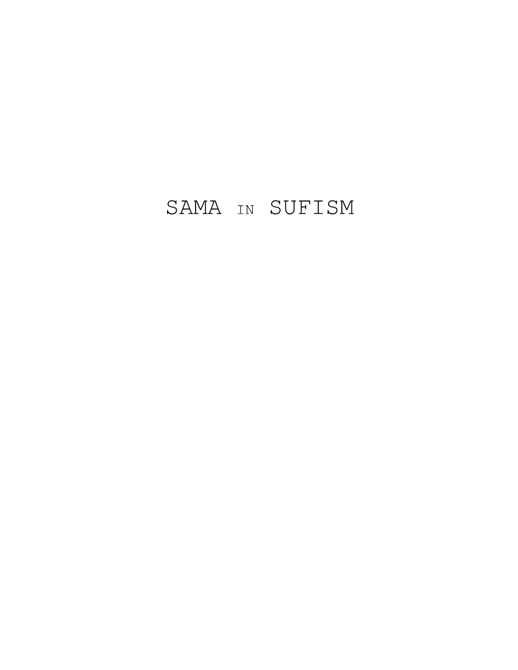 Sama in Sufism