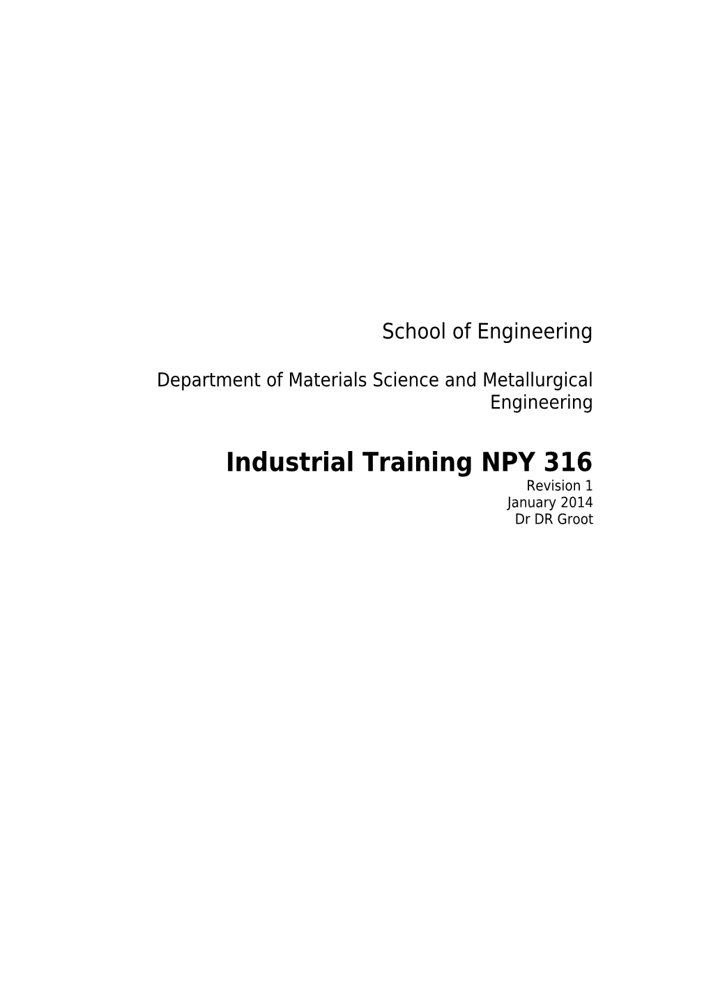 Department of Materials Science and Metallurgical Engineering