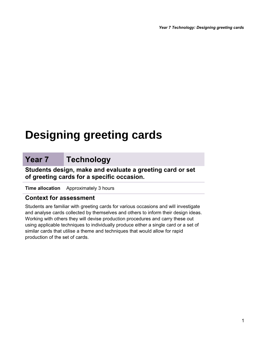 Teacher Guidelines- Designing Greeting Cards