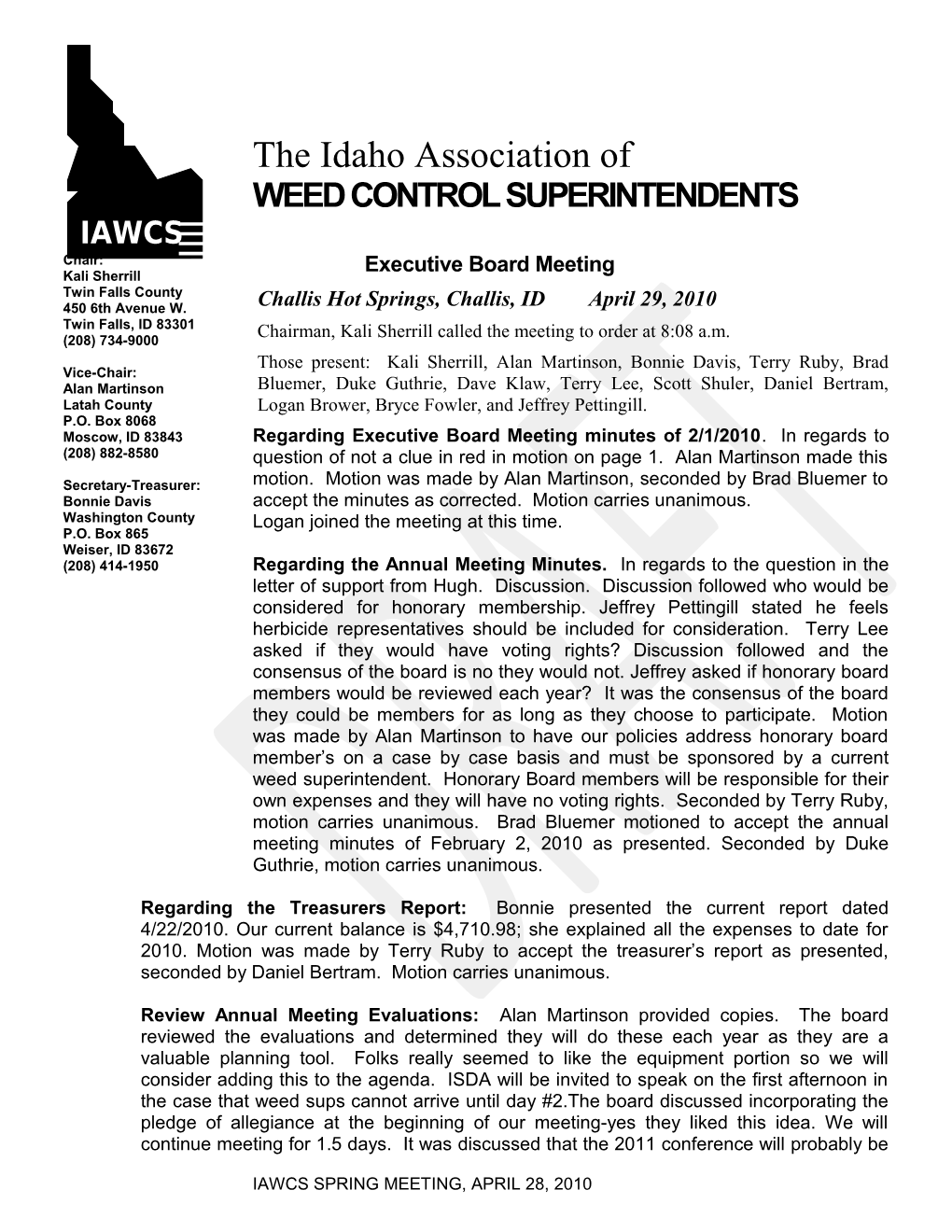 Weed Control Superintendents