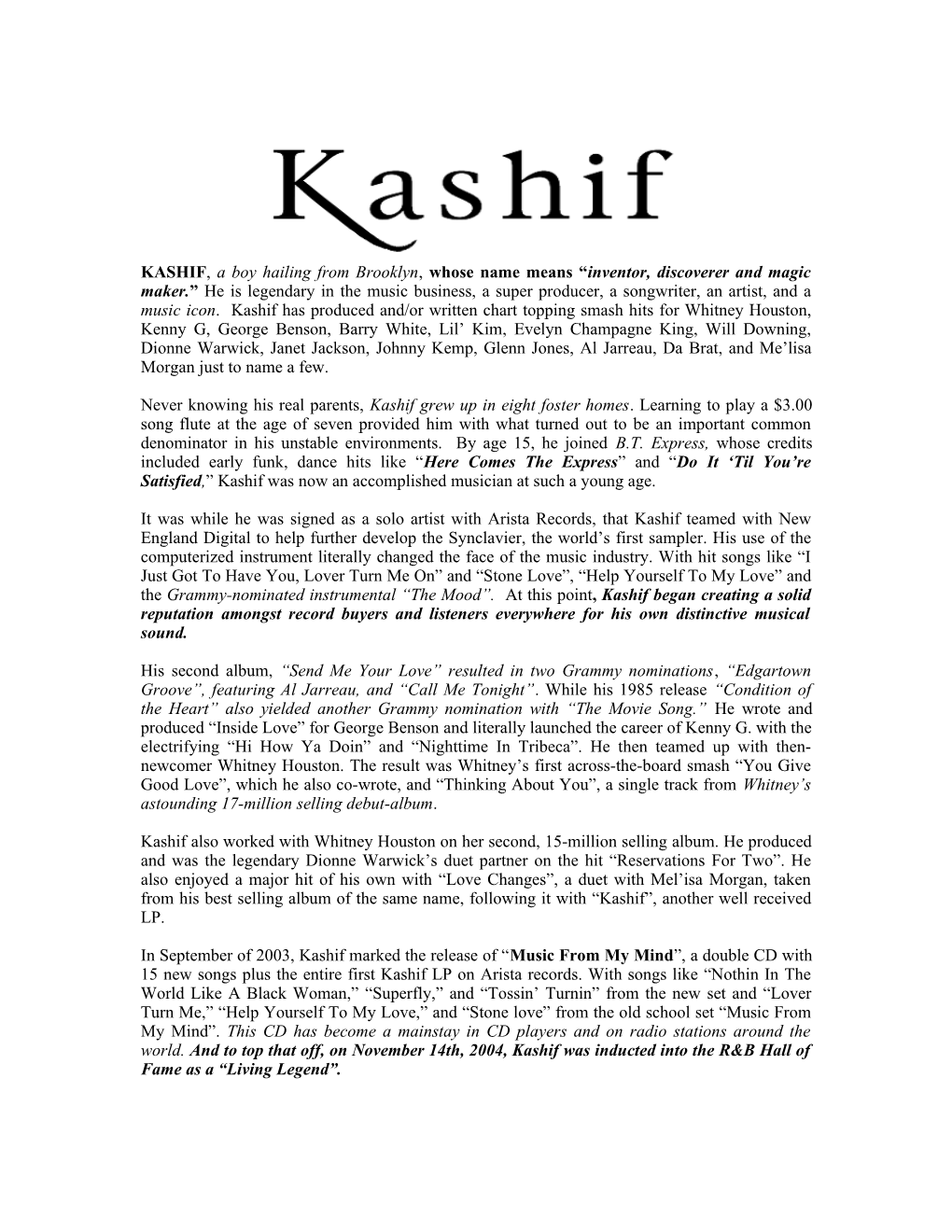 New Kashif Bio 1997