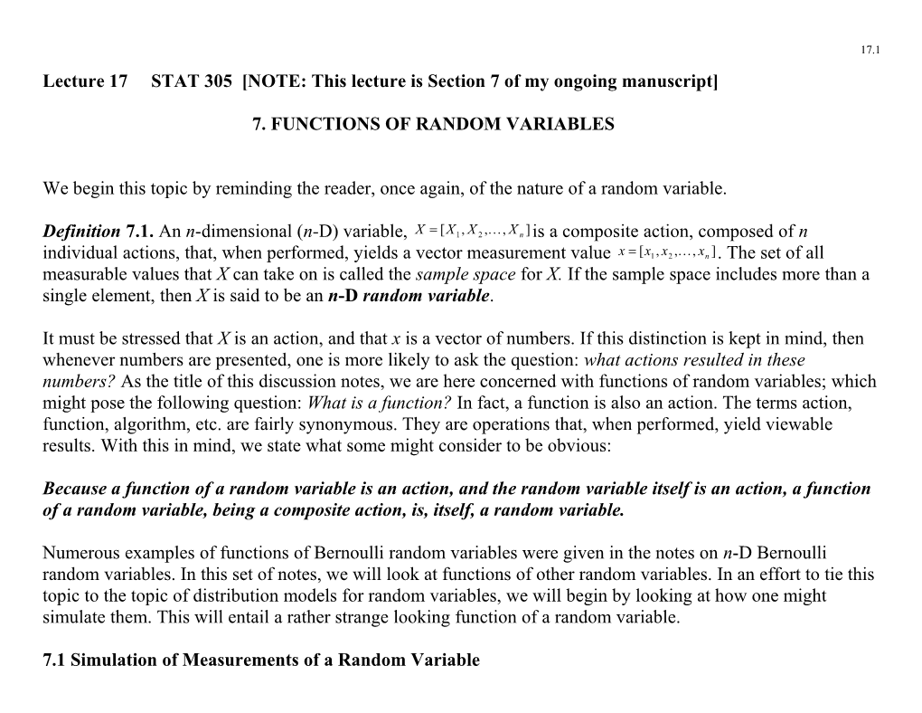 Simulation of Measurements of a Random Variable