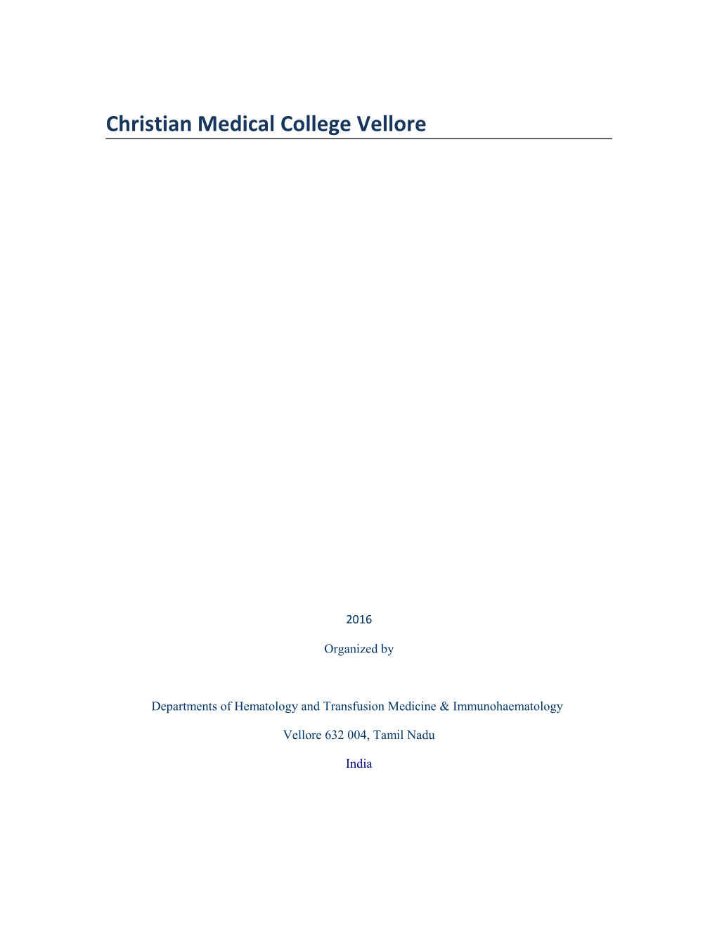 Cmc Vellore Eqas Program Transfusion