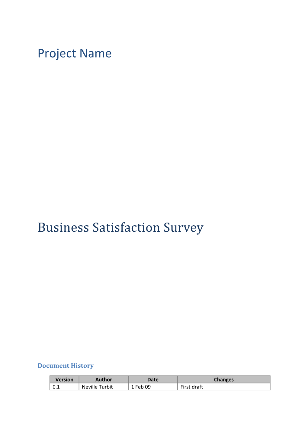 Business Satisfaction Survey