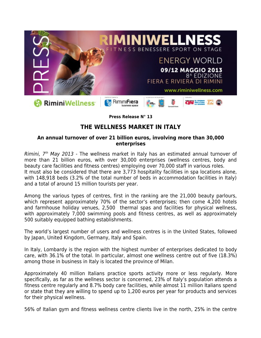Il Mercato Del Wellness in Italia
