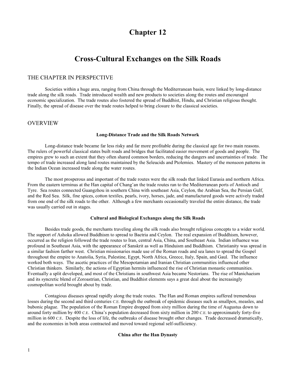 Cross-Cultural Exchanges on the Silk Roads