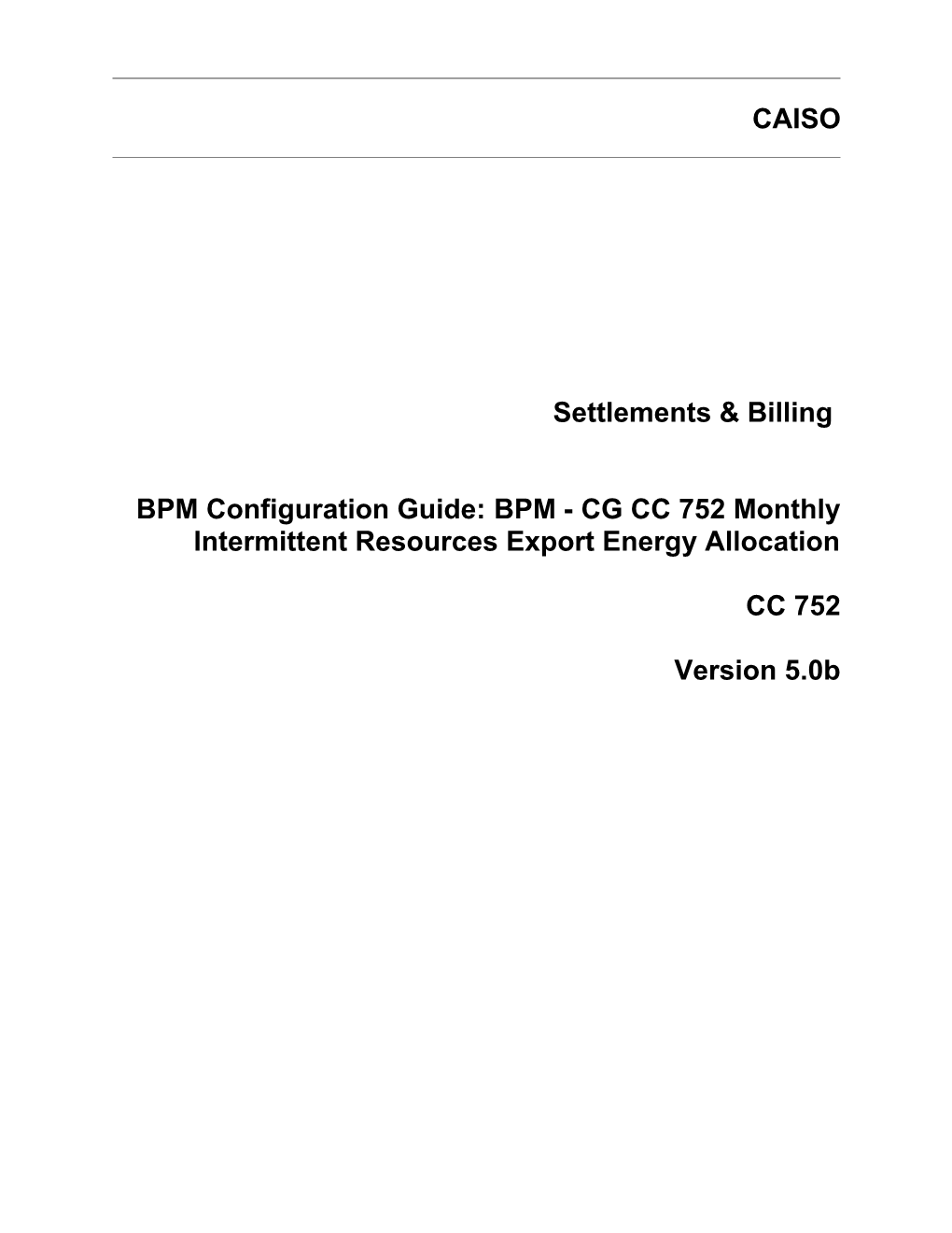 BPM - CG CC 752 Monthly Intermittent Resources Export Energy Allocation