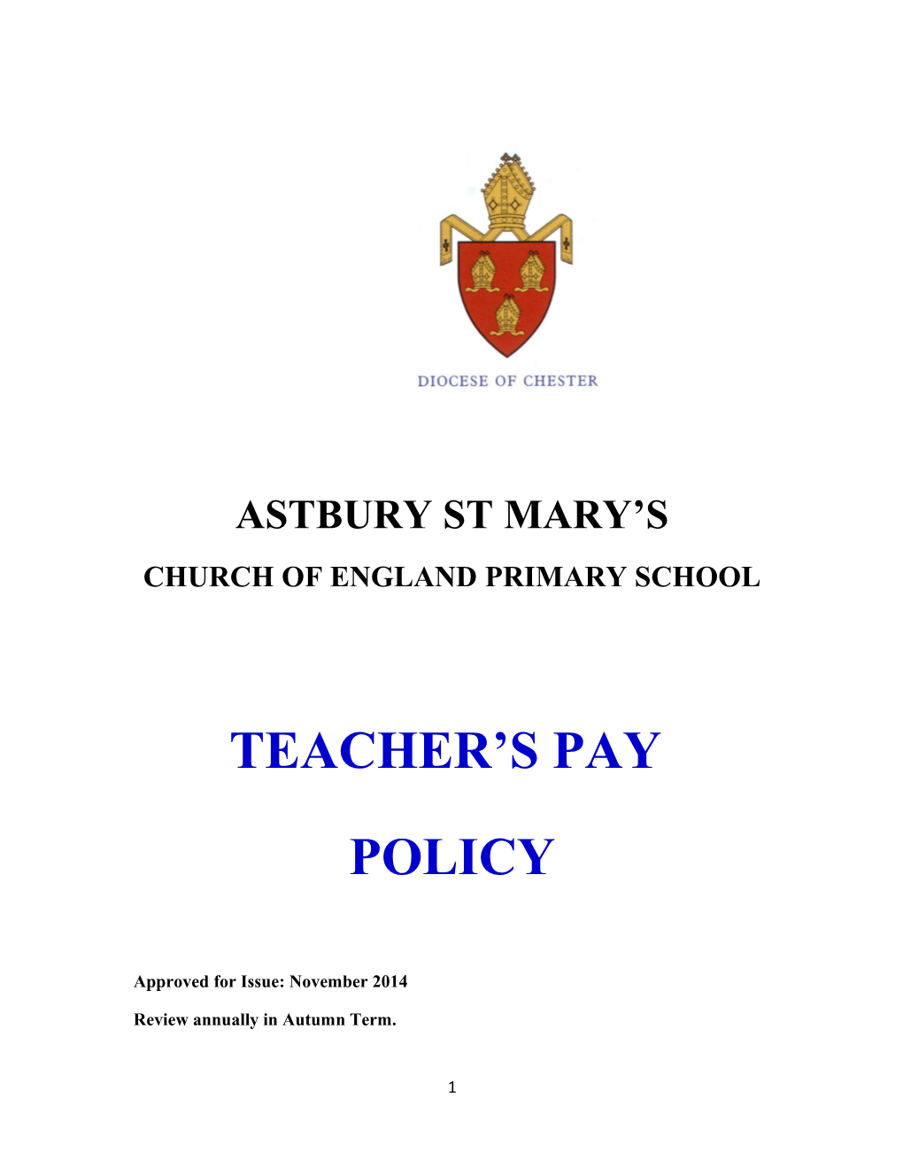 Model Pay Policy for Schools and Academies 2014 (Education HR Policy: Teaching Staff)