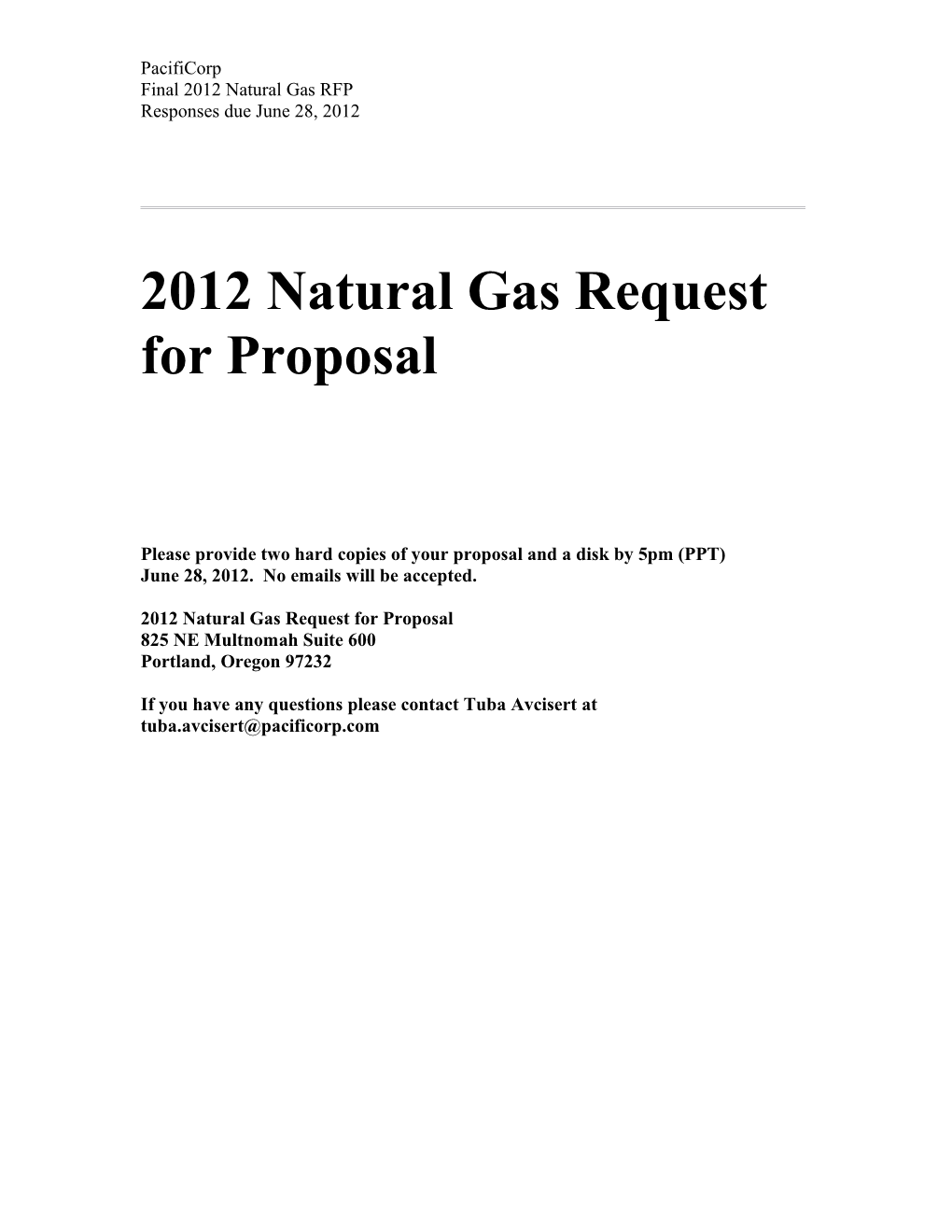Final 2012 Natural Gas RFP