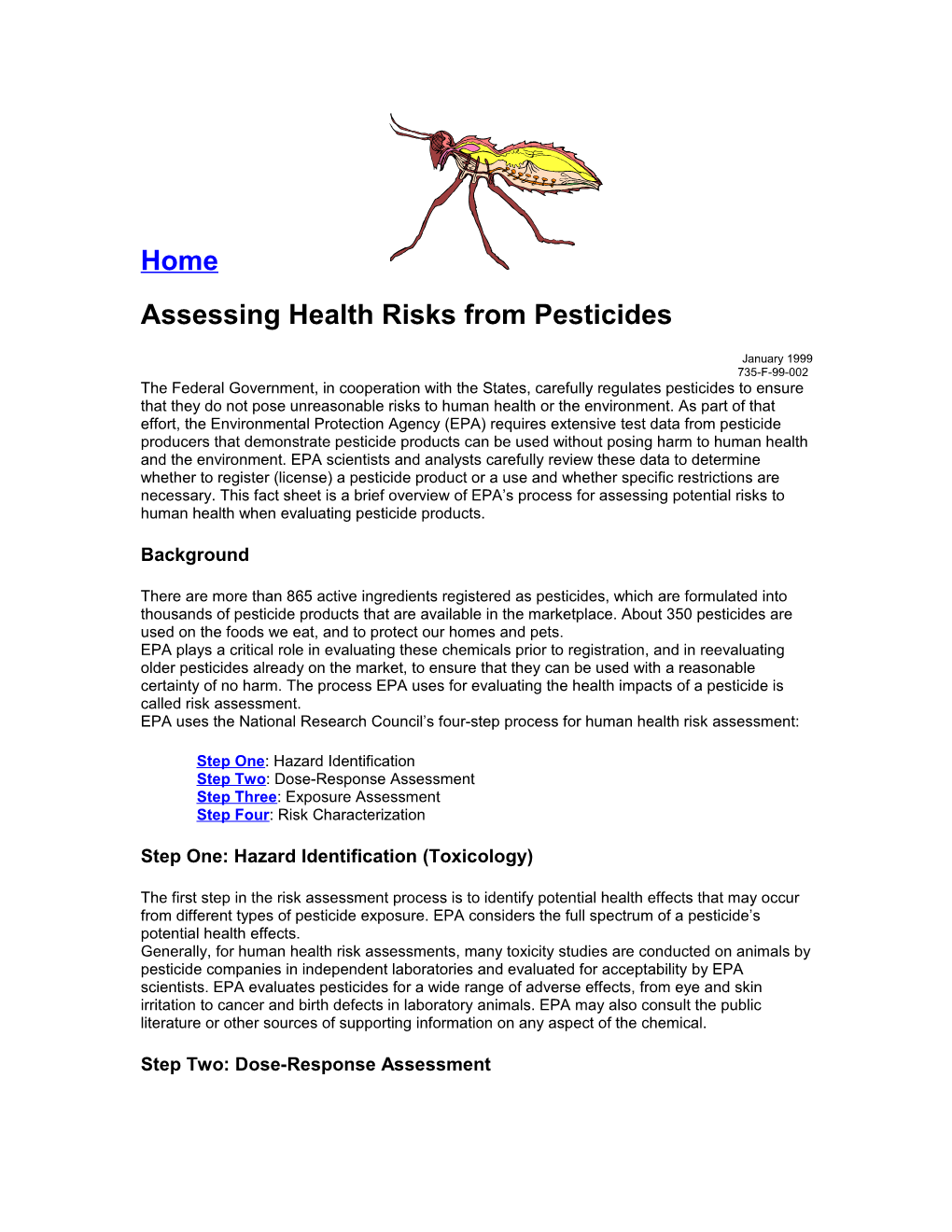 Assessing Health Risks from Pesticides