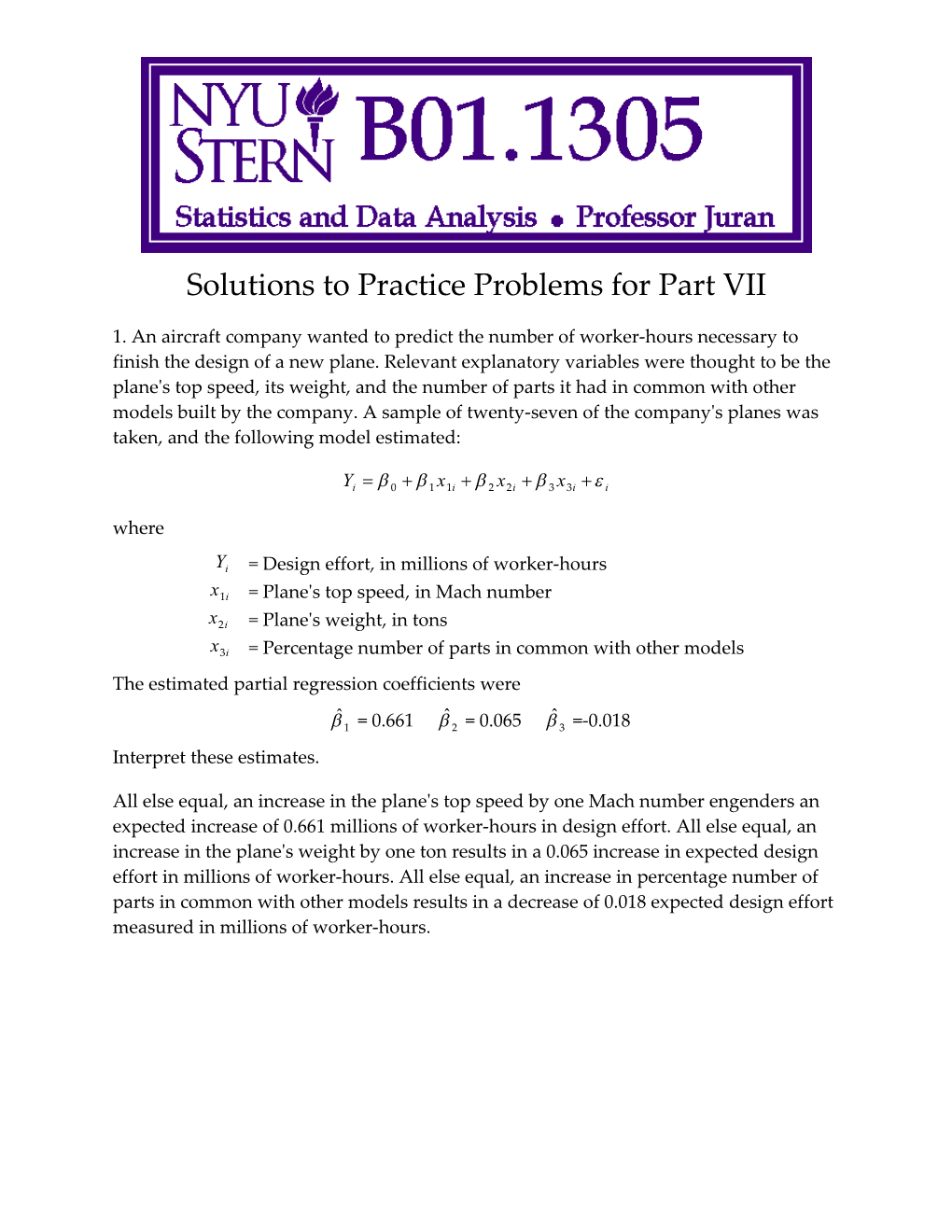 Solutions to Practice Problems for Part VII