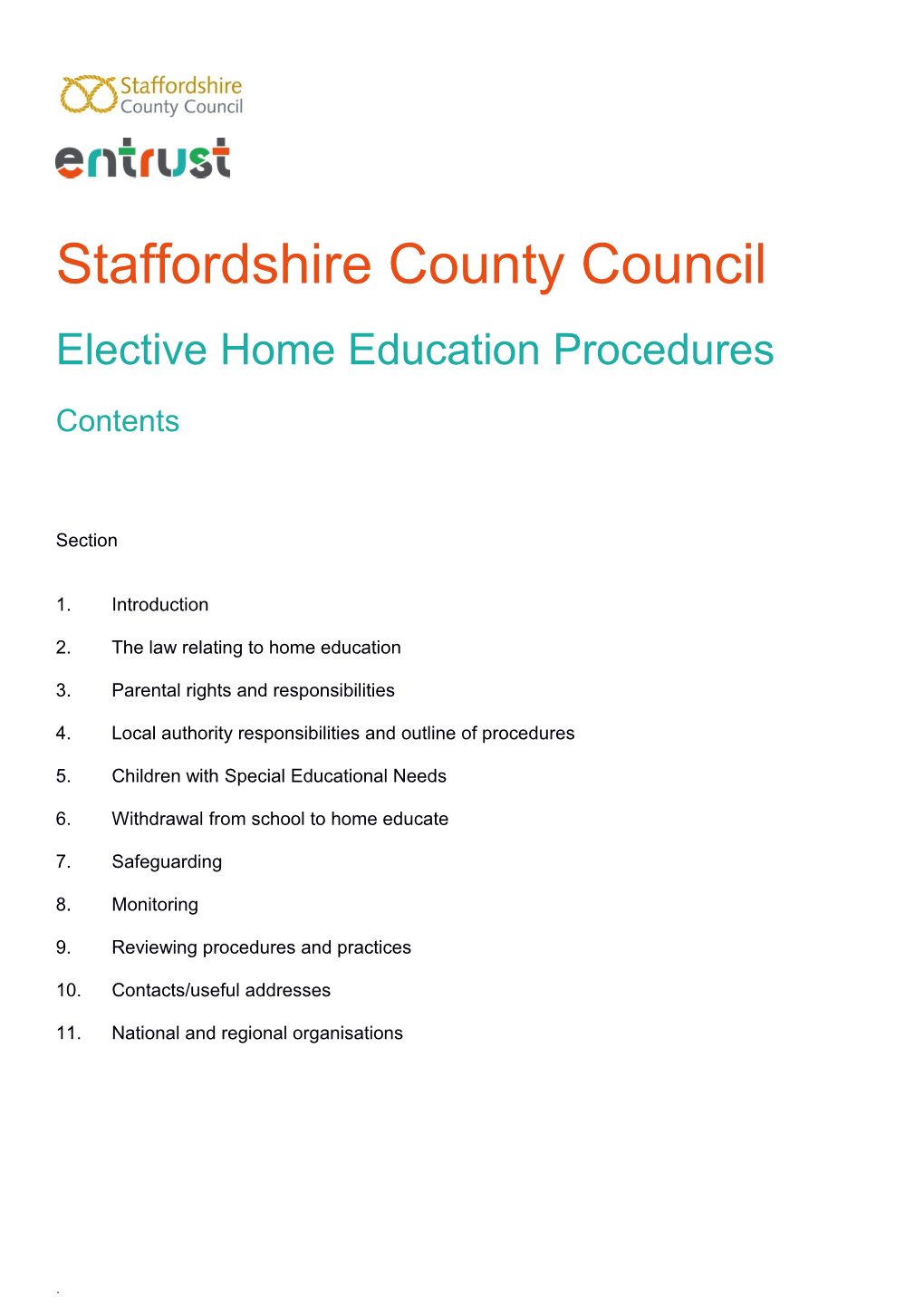 Elective Home Education Procedures