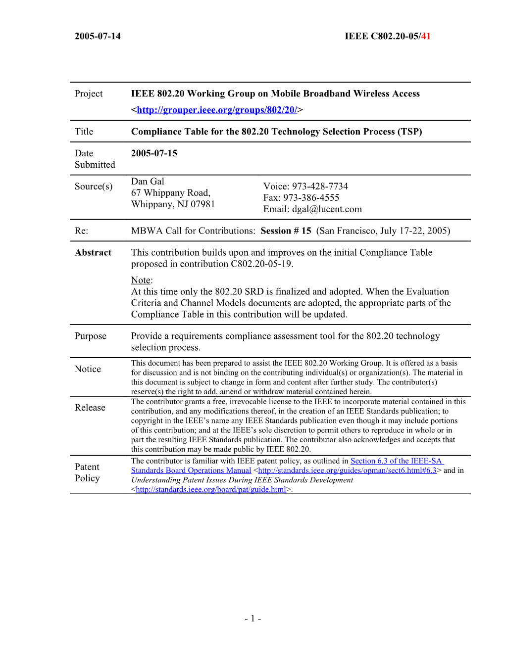 Table 2: Compliance with the 802