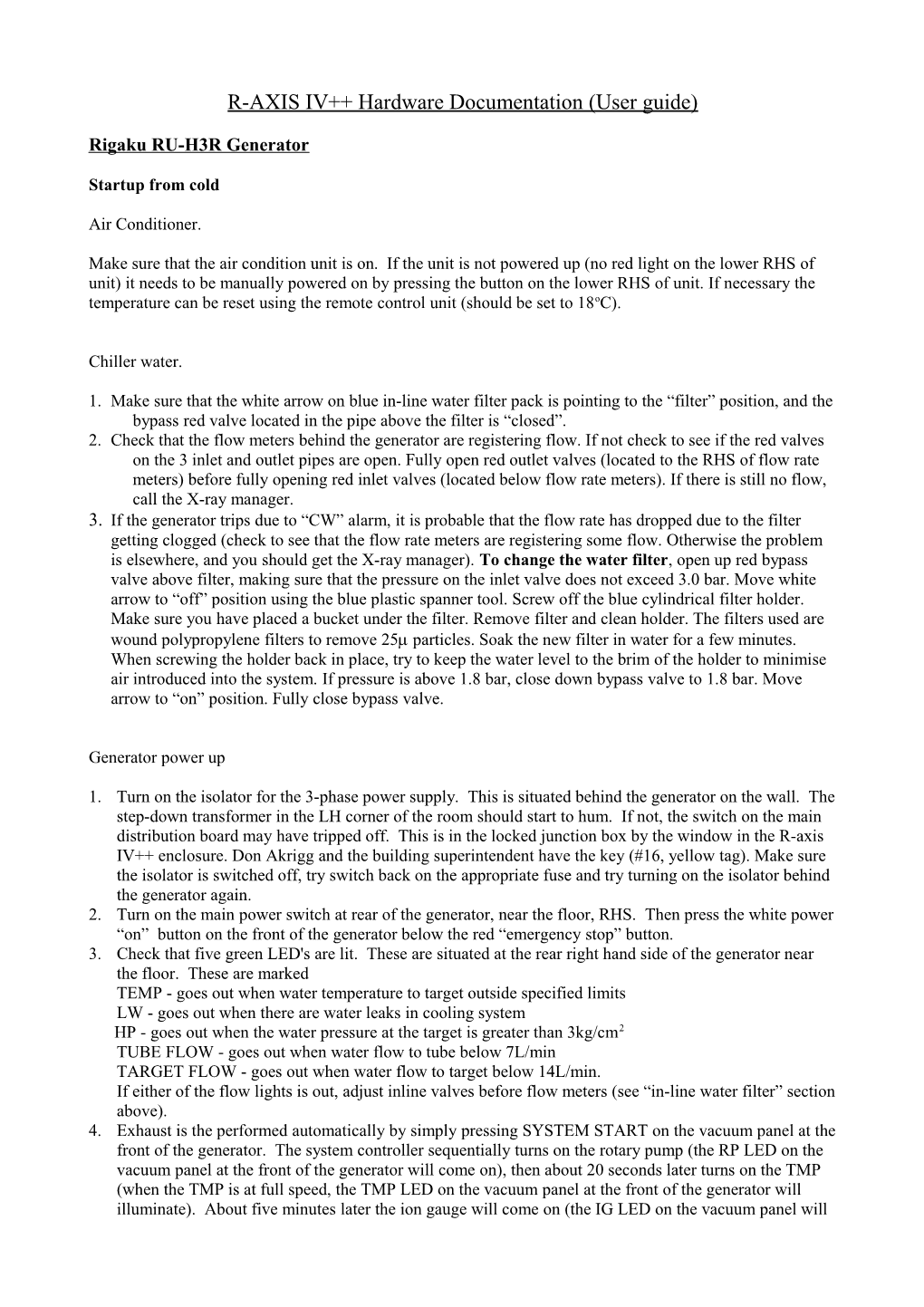 R-AXIS IIC Hardware Documentation