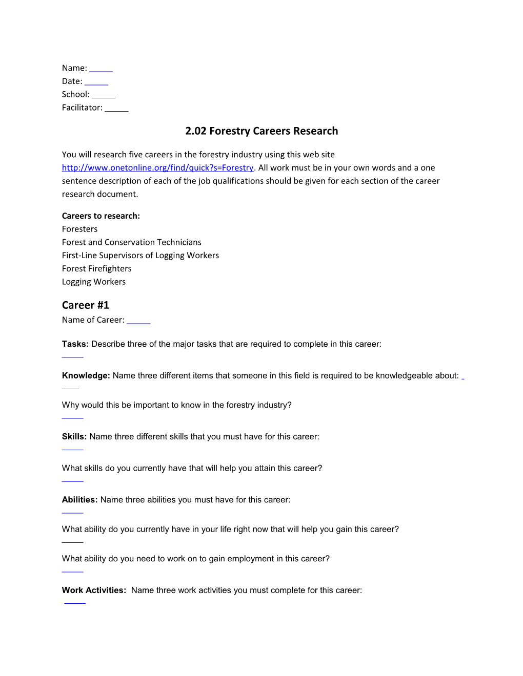 2.02 Forestry Careers Research