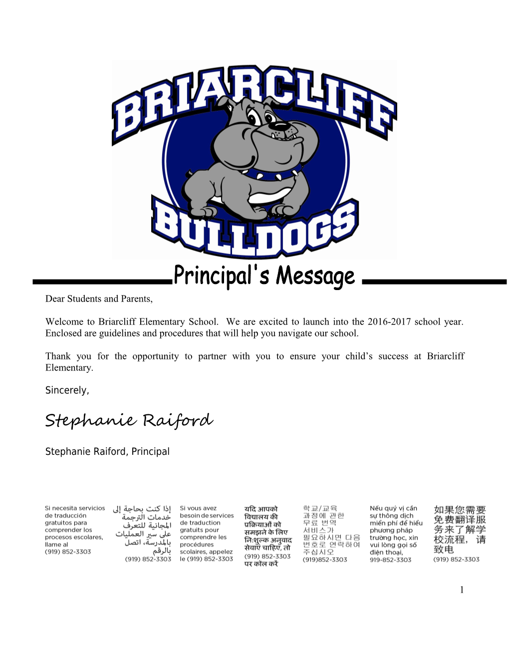 Briarcliff Elementary Information