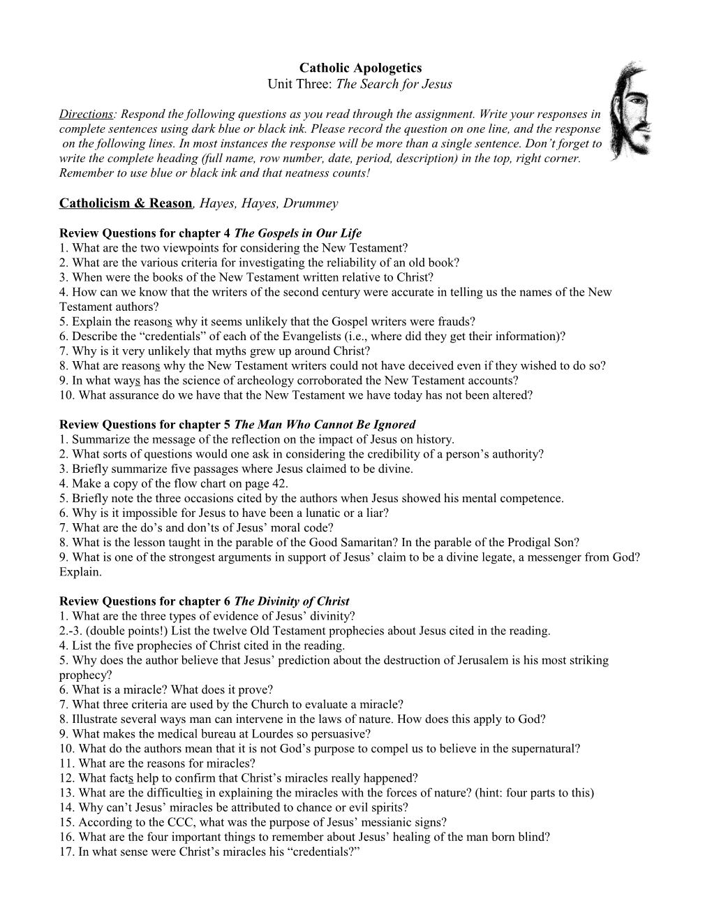 Review Questions for Chapter 4The Gospels in Our Life