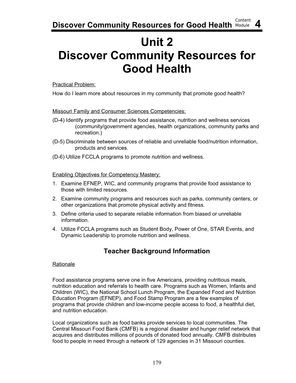 Discover Community Resources for Good Health