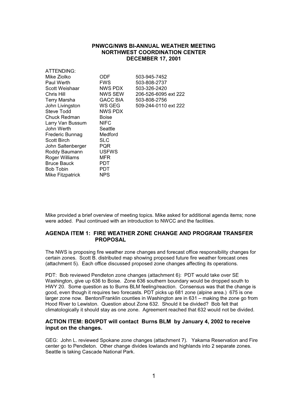 Pnwcg/Nws Bi-Annual Weather Meeting