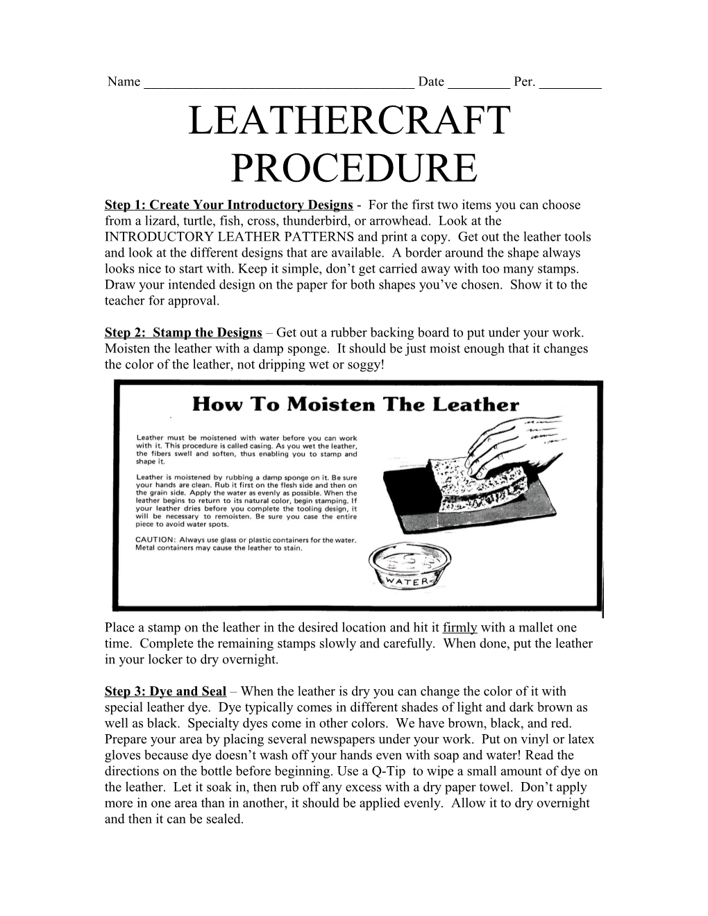 Leathercraft Procedure