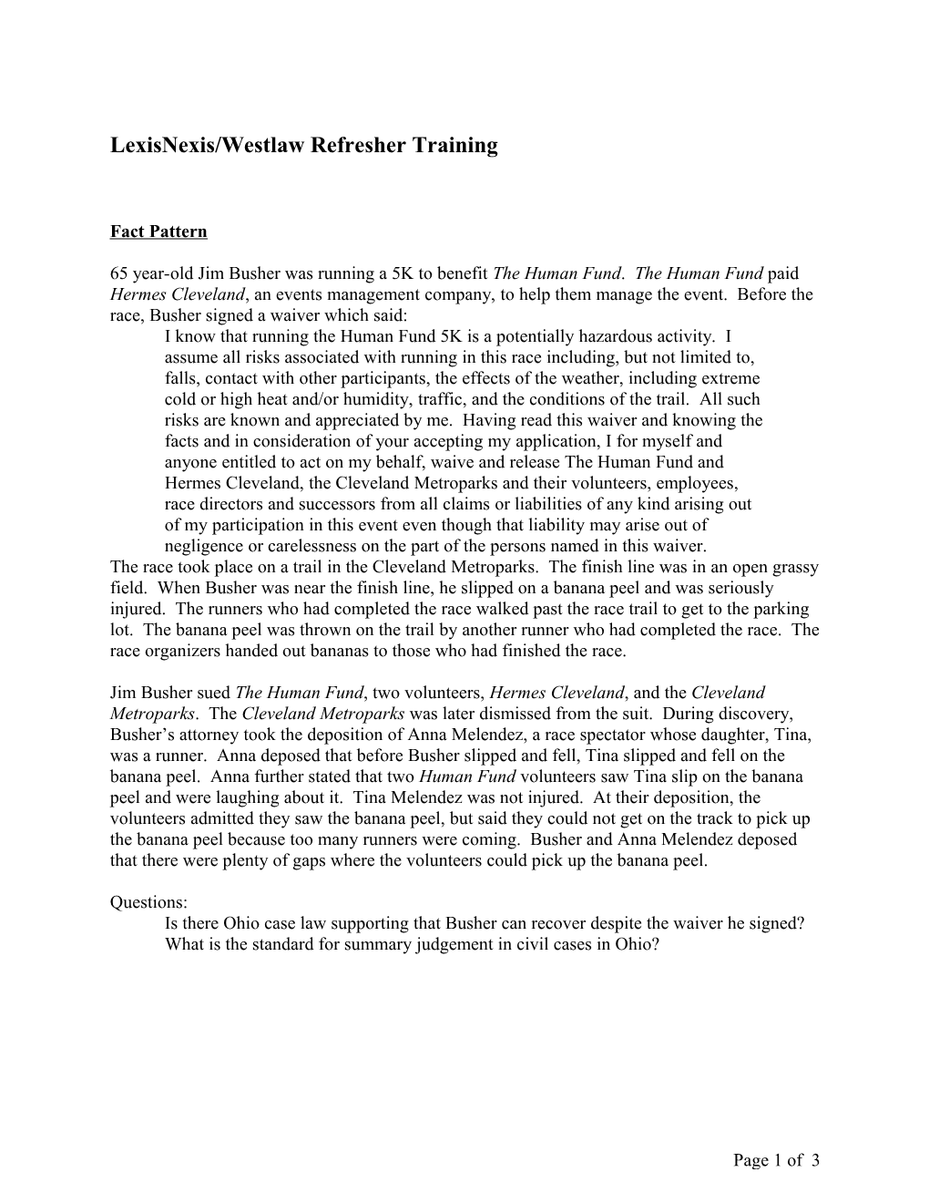 Lexisnexis/Westlaw Refresher Training