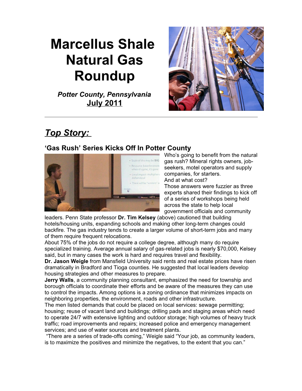 Natural Gas Roundup
