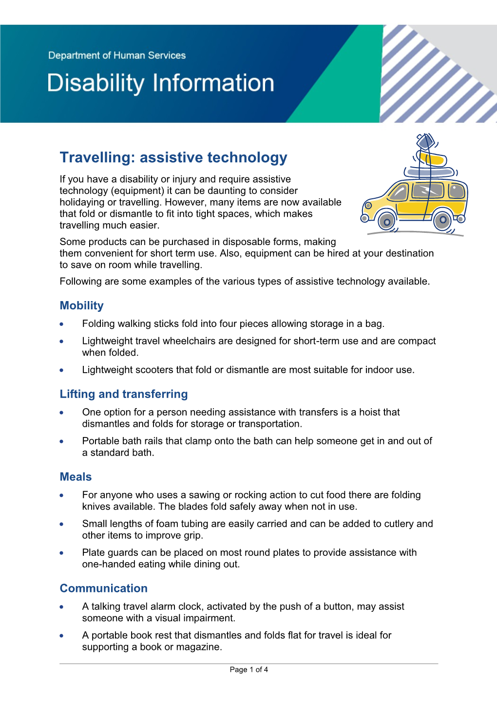 Travelling: Assistive Technology