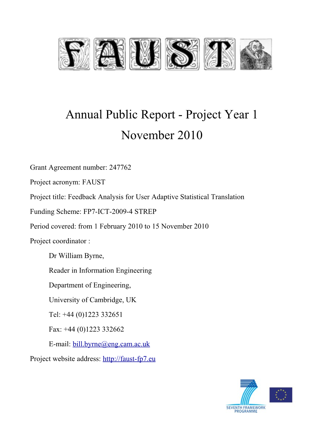 Annual Public Report - Project Year 1