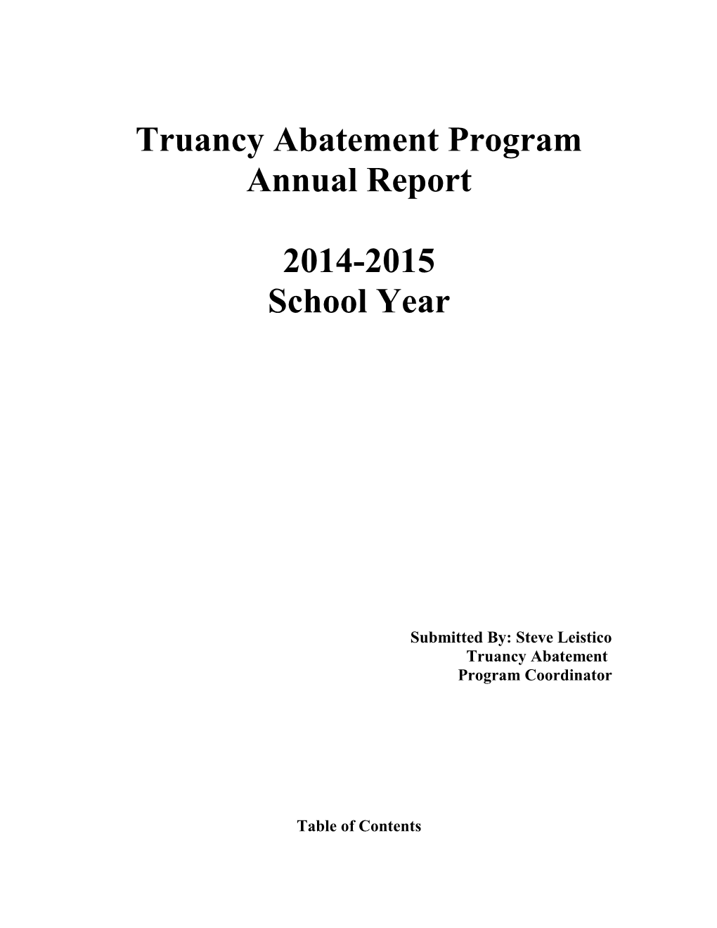 Truancy Abatement Program