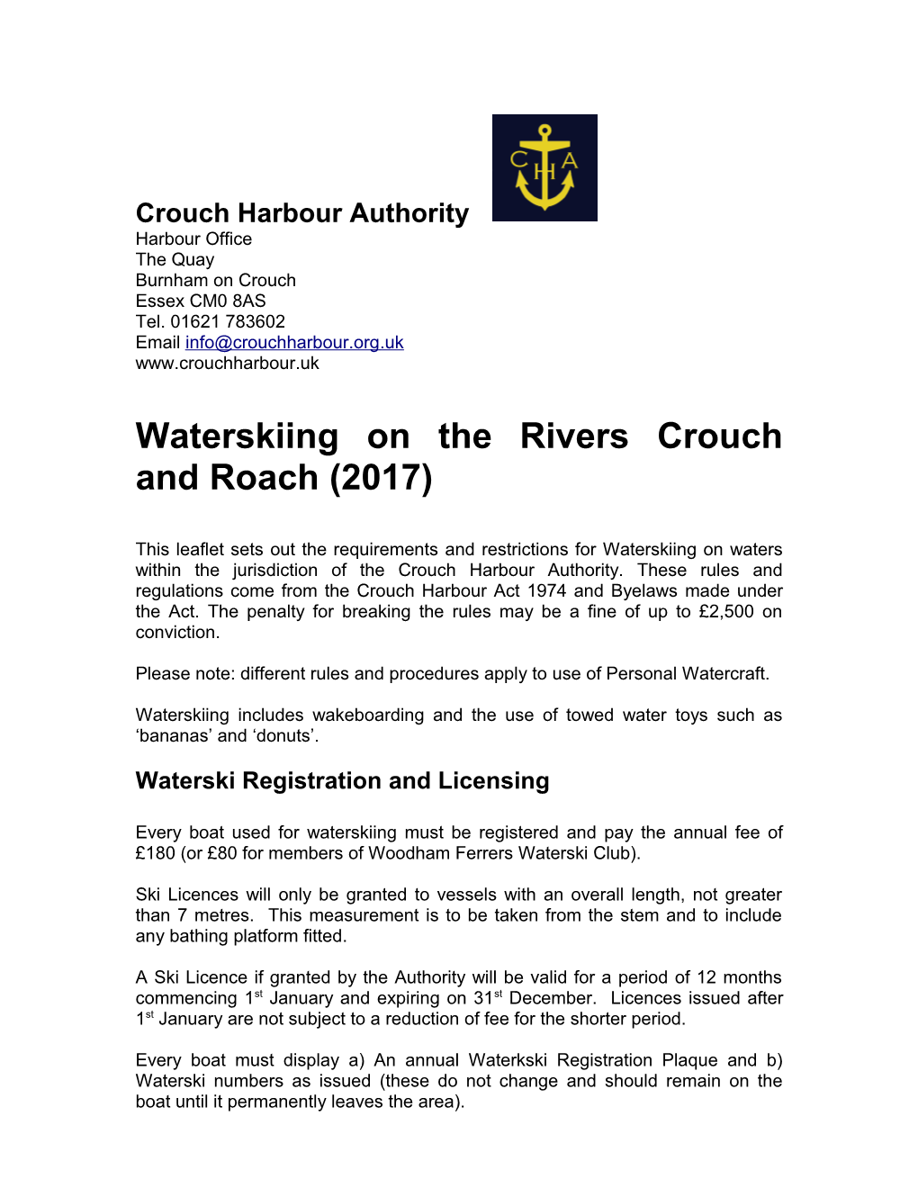 Crouch Harbour Authority