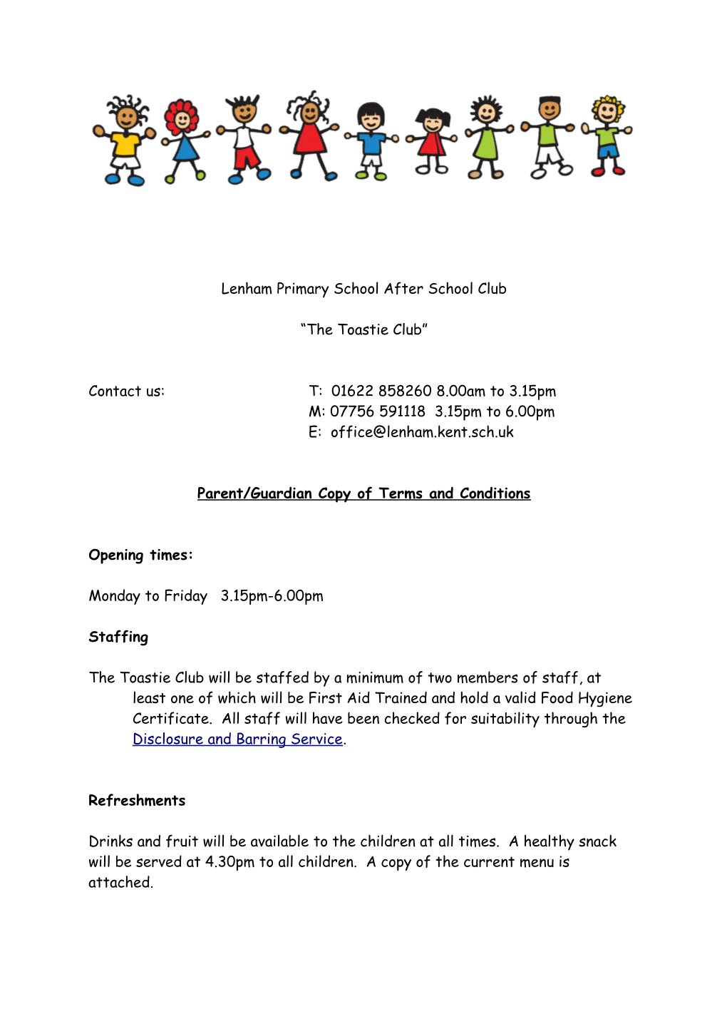 Parent/Guardian Copy of Terms and Conditions